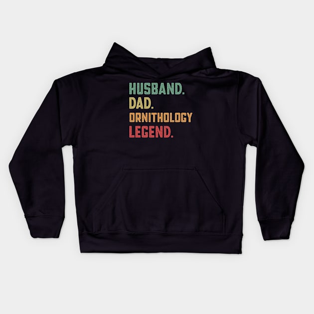 Husband Dad Ornithology Legend bird Kids Hoodie by qwertydesigns